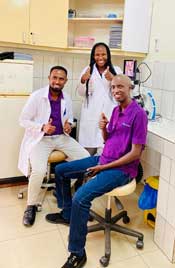 Staff at a medical clinic in Rwanda